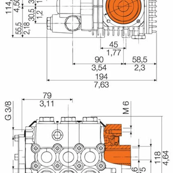 Comet Pump 6303.0804.00 Pressure Washer 3.5 GPM 2200 PSI 3/4" Hollow Shaft 4 Comet Pump 6303.0804.00 Pressure Washer 3.5 GPM 2200 PSI 3/4" Hollow Shaft - Image 2