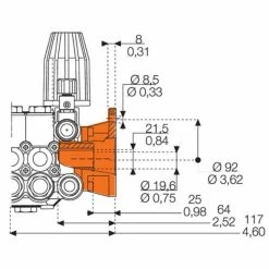 Comet Pump 6303.0754.00 Pressure Washer 3.0 GPM 2500 PSI 3/4" Hollow Shaft