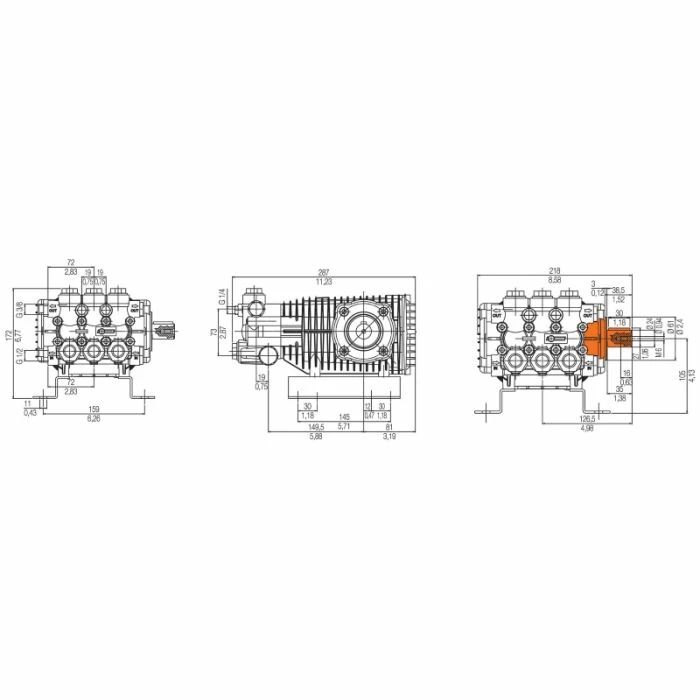 Comet Pump 6518.1201.00 Pressure Washer 4.0 GPM 4000 PSI 24mm Solid Shaft 3 Comet Pump 6518.1201.00 Pressure Washer 4.0 GPM 4000 PSI 24mm Solid Shaft